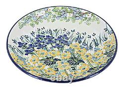 Blue Rose Polish Pottery Signature Garden Dinner Plate