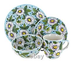 Blue Rose Polish Pottery Sweet Devotion 4 Piece Place Setting Service for 1