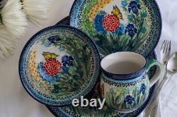 Blue Rose Polish Pottery Teresa Dinner Plate