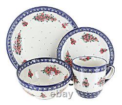 Blue Rose Polish Pottery Winterberry 4 Piece Place Setting Service for 1