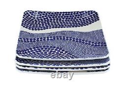 Blue Rose Polish Pottery Zara Square Dinner Plate Set