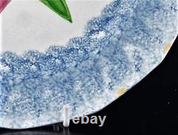 Blue Spatterware Plate19th C. Star Decoration-9 1/2 Spatterware Plate