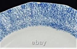 Blue Spatterware Plate 19th C. Star Decoration-9 1/4 Spatterware Plate