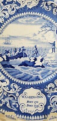 Blue Staffordshire Transferware Plate America Independence Enoch Wood c 1825