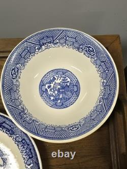Blue Willow Ceramic Dinner Set Blue White Plates Bowls Cups Saucers Made in USA