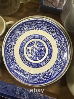 Blue Willow Ceramic Dinner Set Blue White Plates Bowls Cups Saucers Made in USA