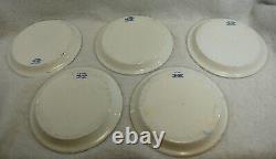 Blue Willow Divided Grill Plates August Hashagen NY Made England Lot of 5 S9662