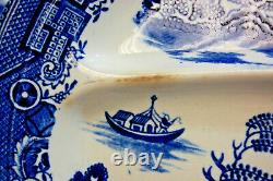 Blue Willow Divided Grill Plates August Hashagen NY Made England Lot of 5 S9662