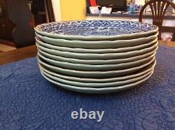 Blue and White Japanese dinner plates set of 10
