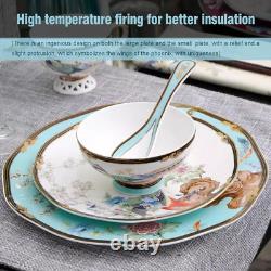 Bone China Dinnerware Set Porcelain Dinnerware Set for 4, Vintage Floral Dinne