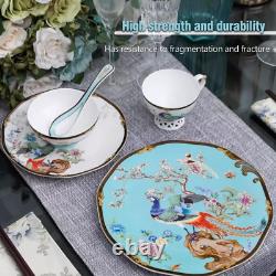 Bone China Dinnerware Set Porcelain Dinnerware Set for 4, Vintage Floral Dinne