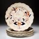 Booths Fresian A8022 Cobalt Blue Rust Red Imari Dinner Plates 6pc 10.5dia B