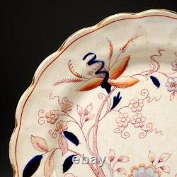 Booths Fresian A8022 Cobalt Blue Rust Red Imari Dinner Plates 6pc 10.5dia B