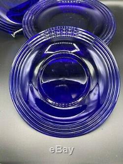 Bormiolo Rocco Forum Saphir Cobalt Blue Glass Dinner Plates Set of 14
