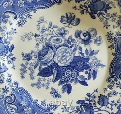 Brand New (4) Spode Blue Room Collection Blue White Roses Garden Dinner Plates