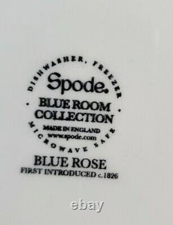 Brand New (4) Spode Blue Room Collection Blue White Roses Garden Dinner Plates