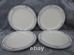Brick Oven Dinner Plate Set Scandia Blue Flower Stoneware 10 Diameter 4 Piece