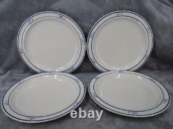 Brick Oven Dinner Plate Set Scandia Blue Flower Stoneware 10 Diameter 4 Piece