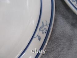 Brick Oven Dinner Plate Set Scandia Blue Flower Stoneware 10 Diameter 4 Piece