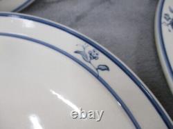 Brick Oven Dinner Plate Set Scandia Blue Flower Stoneware 10 Diameter 4 Piece