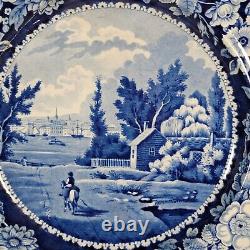 Brooklyn Heights New York Blue Historical Staffordshire Plate Stevenson Ca 1825