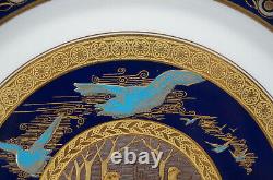 Brown Westhead Moore Gold Platinum & Turquoise Game Birds & Hares Cobalt Plate A