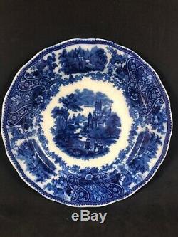 Burgess & Leigh Non Pareil 9 7/8 Plate Set 4 Flow Blue Antique Middleport WS5