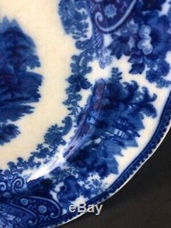 Burgess & Leigh Non Pareil 9 7/8 Plate Set 4 Flow Blue Antique Middleport WS5