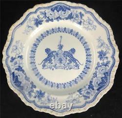 C1830 Antique Blue Transferware Plate Worshipful Company Of Salters Armorial