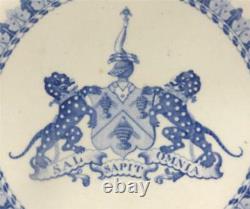 C1830 Antique Blue Transferware Plate Worshipful Company Of Salters Armorial