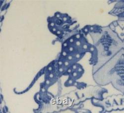 C1830 Antique Blue Transferware Plate Worshipful Company Of Salters Armorial