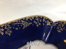 C1887 H&Co DEPOSE Haviland France 17 Cobalt/Gold SCENIC FLORAL & SKY PLATTER