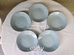 CRATE & BARREL MARIN light Blue 10 1/2 Dinner Plate Set of 5