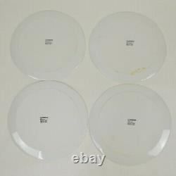 CRATE & BARREL Rika DINNER PLATES / Blueberries White & Blue Dots