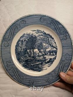 CURRIER & IVES The Old Grist Mill by ROYAL 10 China Plate Lot Of 11
