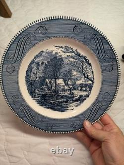 CURRIER & IVES The Old Grist Mill by ROYAL 10 China Plate Lot Of 11