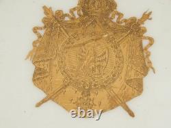 C 1804-1814 Sevres 9.5 Dinner Plate Cobalt & Gilt Napoleon Coat of Arms RARE