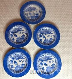 C 1860 Copeland 34-Pc Child's'Mandarin' Blue Willow Dinner Set Staffordshire