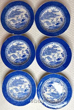 C 1860 Copeland 34-Pc Child's'Mandarin' Blue Willow Dinner Set Staffordshire