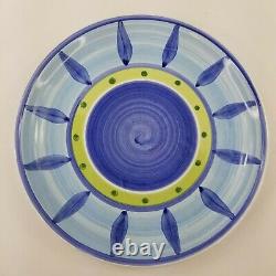 Caleca Blue Moon Round Dinner Plates Set of 5 Made in Italy Hand Painted 11.25