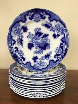 Cauldon CANDIA Flow Blue Dinner Plates Set of 12