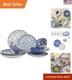 Ceramic Dinnerware Sets, 12-Pieces Plates and Bowls Sets, Scratch Resistant D
