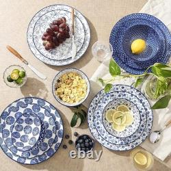 Ceramic Dinnerware Sets, 12-Pieces Plates and Bowls Sets, Scratch Resistant D