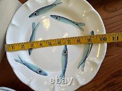 Ceramiche Italy For Cottage Industries San Francisco 6 DINNER PLATES Sardines