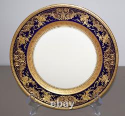 Charles Ahrenfeldt Limoges Depose Cobalt & Gold (Set of 5) 9 3/4 Dinner Plates