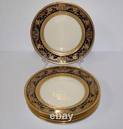 Charles Ahrenfeldt Limoges Depose Cobalt & Gold (Set of 5) 9 3/4 Dinner Plates