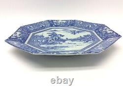 Chinese Porcelain Blue & White 8 Pointed Salt Glaze Dinner Plate Antique Old