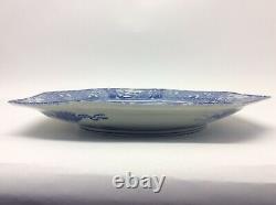 Chinese Porcelain Blue & White 8 Pointed Salt Glaze Dinner Plate Antique Old
