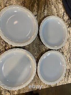 Christian Dior French Country Rose Blueberry Blue 10.3/4 Dinner Plate Set Of 4