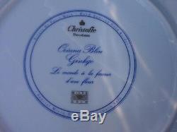 Christofle Oceana Bleu Ginkgo Blue Dinner Plate